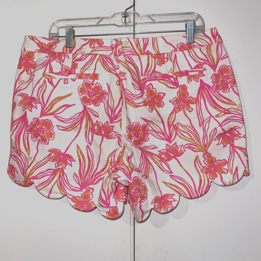Lilly Pulitzer Buttercup Shorts NWT Size 8 Resort White Lovely Long Stems $74 - Picture 6 of 11